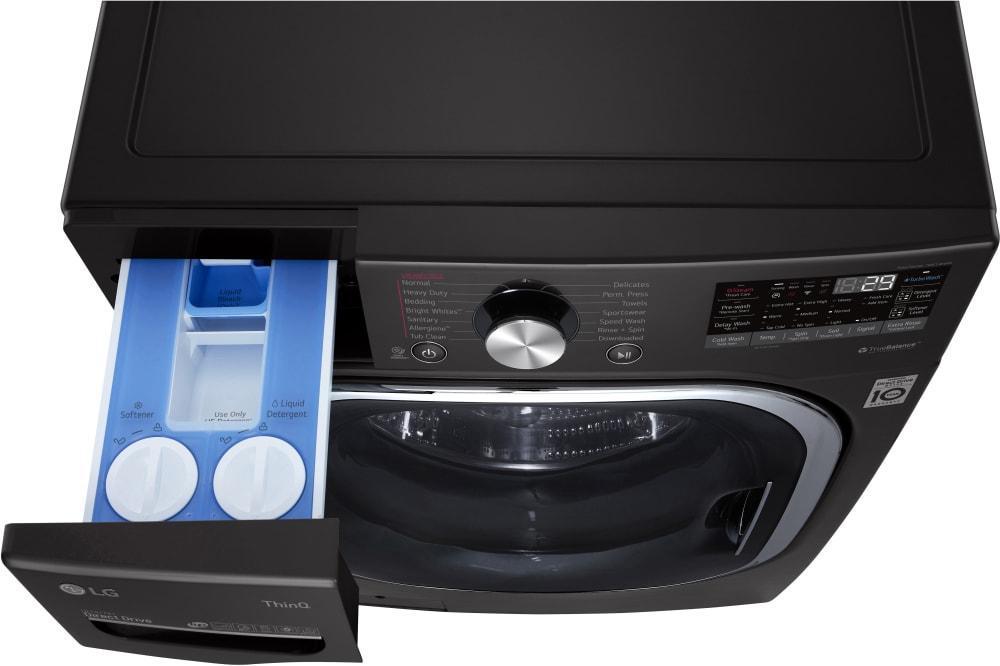 LG - 5.8 cu. Ft  Front Load Washer in Black Stainless - WM4500HBA