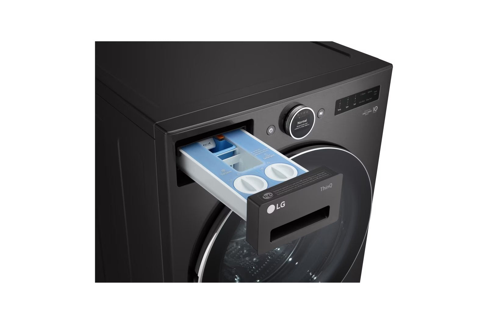 LG - 5.8 cu. Ft  Front Load Washer in Black Stainless - WM6700HBA