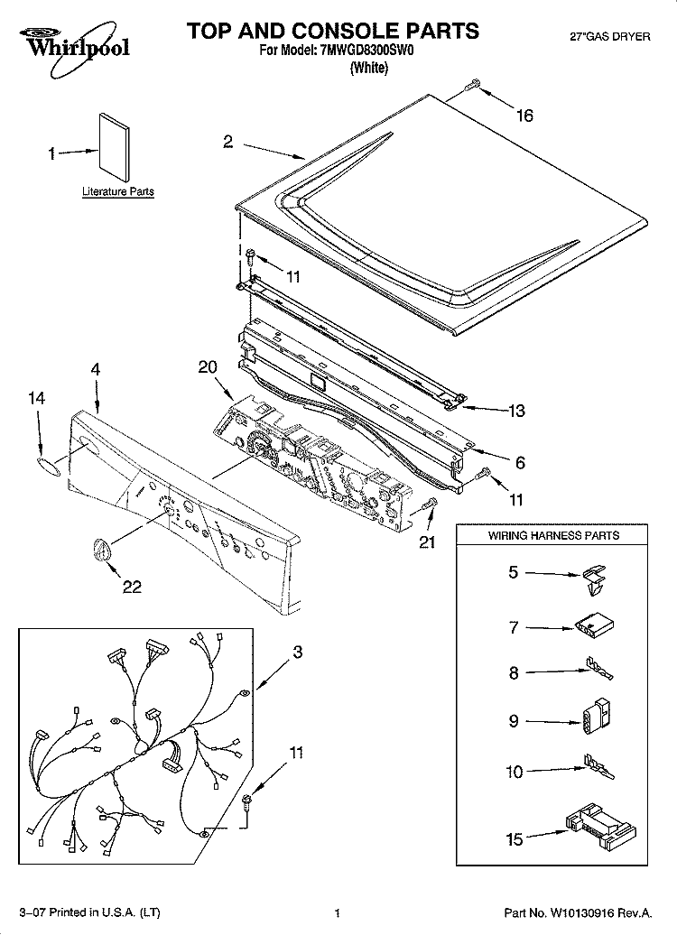 WP8571955 Dryer Cntrl Board