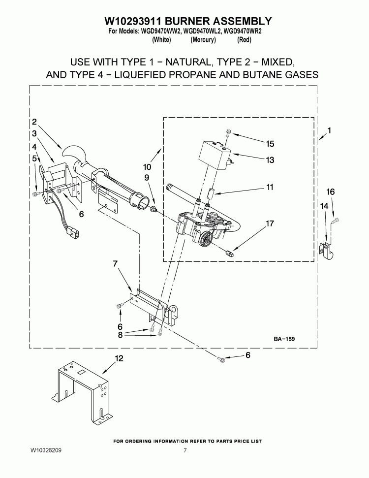 Bobine solénoïde de vanne de gaz de sèche-linge WPW10328463