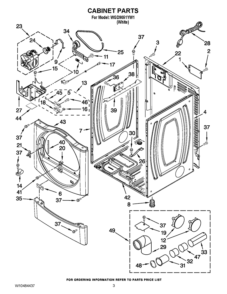 Carte de commande électronique pour sèche-linge WPW10450081 