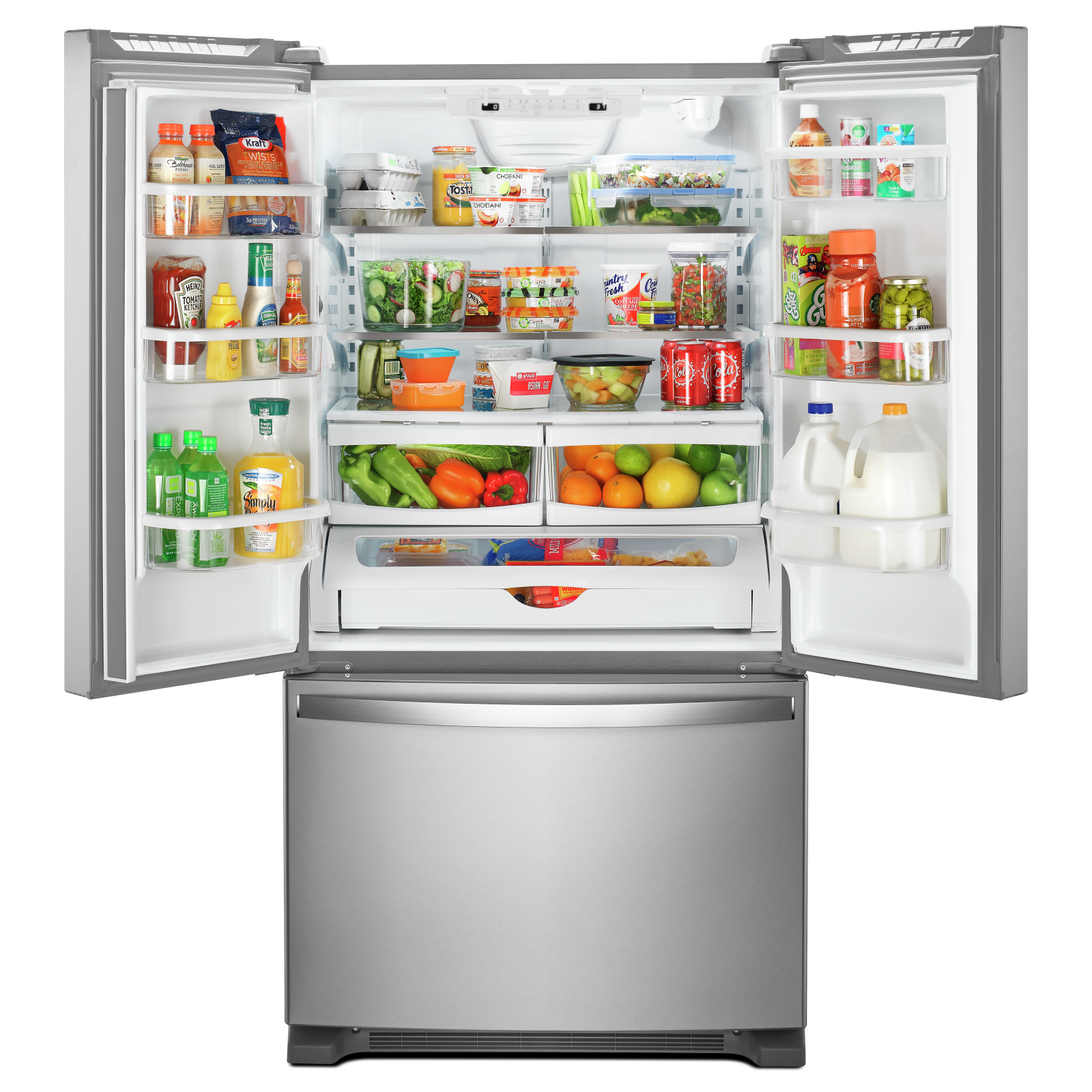 Whirlpool - 32.625 Inch 22.1 cu. ft French Door Refrigerator in Stainless - WRFF5333PZ