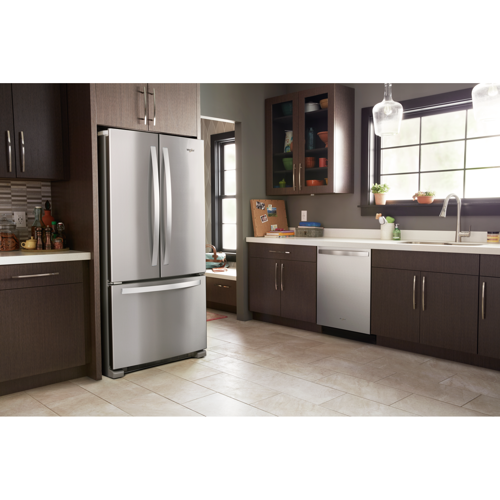 Whirlpool - 32.625 Inch 22.1 cu. ft French Door Refrigerator in Stainless - WRFF5333PZ