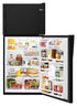 Whirlpool - 29.75 Inch 18.15 cu. ft Top Mount Refrigerator in Black - WRT318FZDB