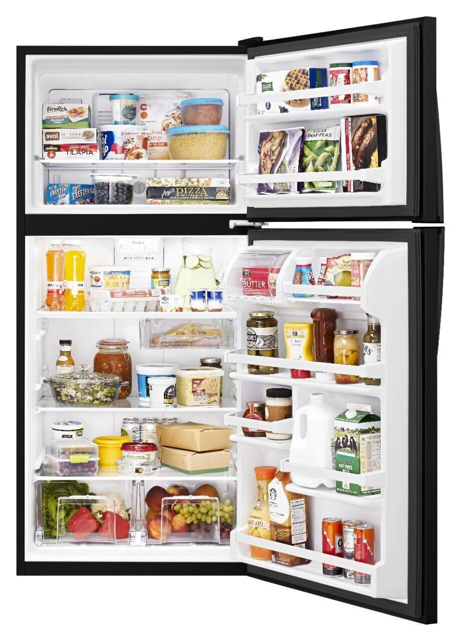 Whirlpool - 29.75 Inch 18.15 cu. ft Top Mount Refrigerator in Black - WRT318FZDB