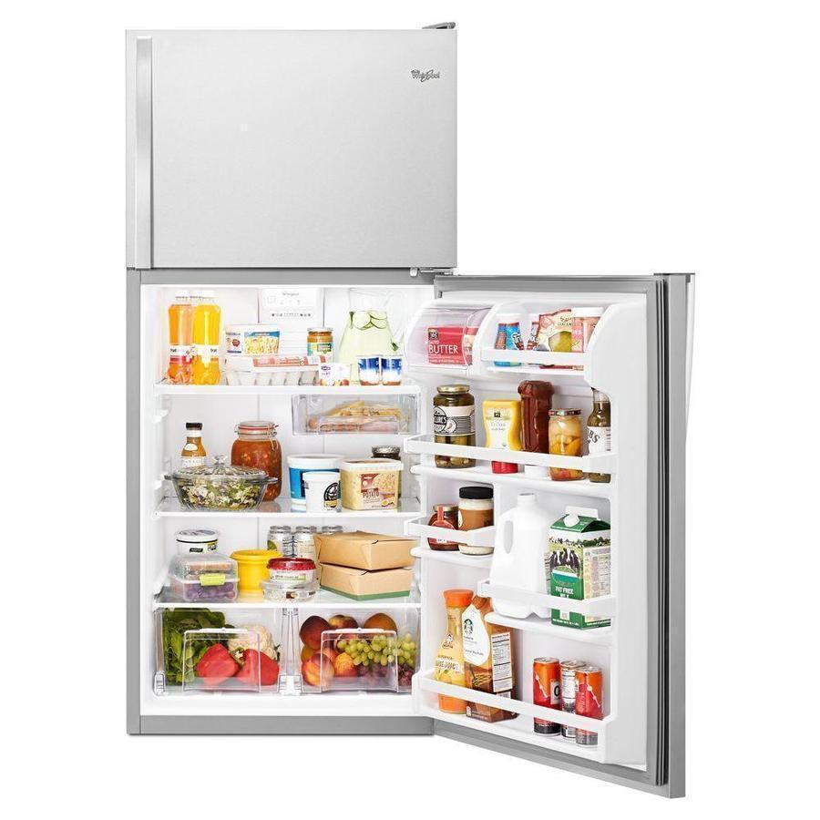 Whirlpool - 29.75 Inch 18.15 cu. ft Top Mount Refrigerator in Stainless - WRT318FZDM