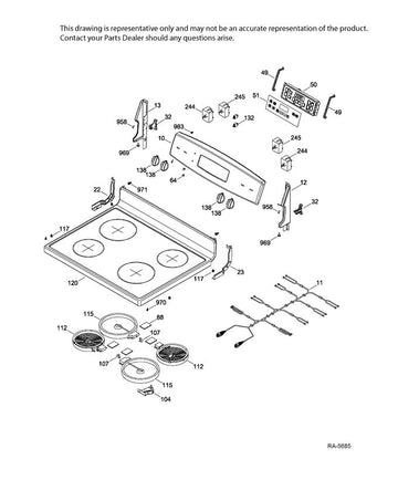 Range Oven Control Overlay T09