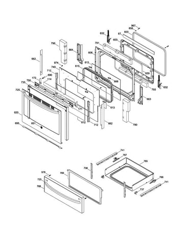 Glass Oven Door Assembly