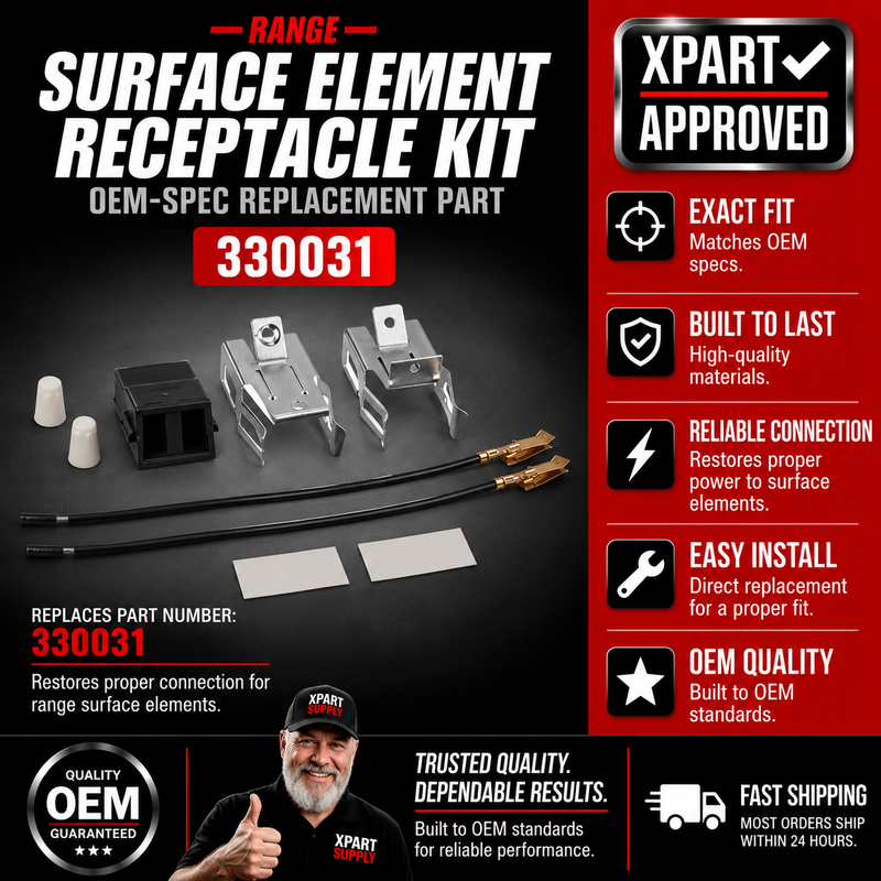 Whirlpool Range Surface Element Receptacle Kit 330031 — Fixes Burner Not Heating / Restores Electrical Connection