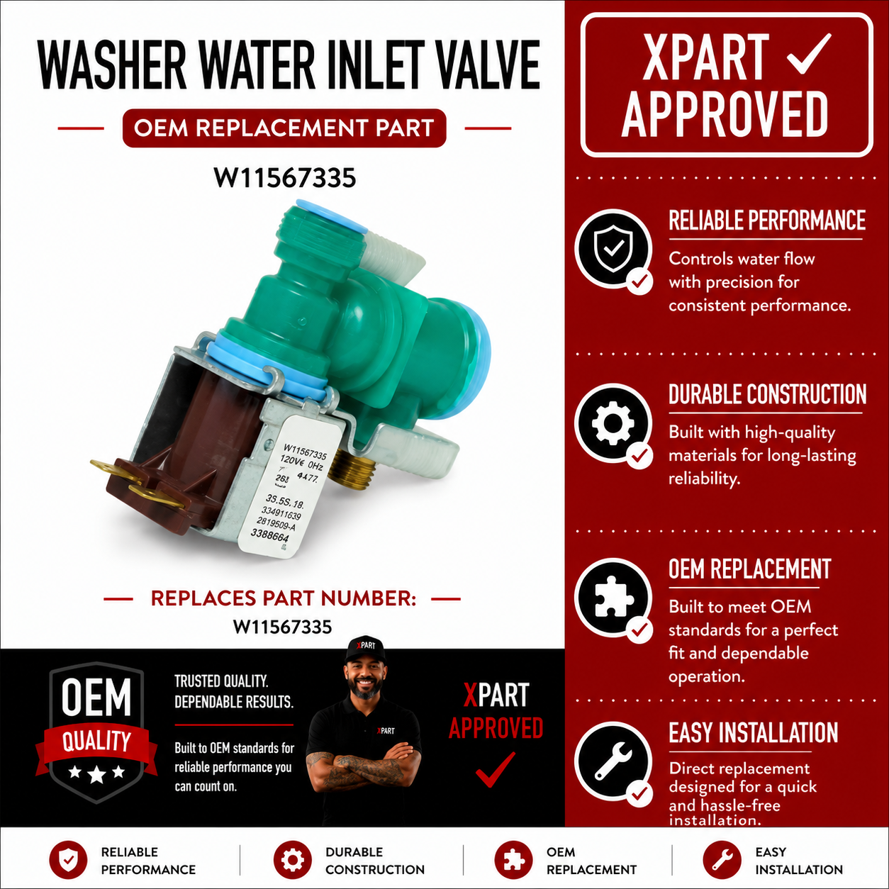 Whirlpool Refrigerator Water Inlet Valve W11567335 — Fix No Ice or No Water Dispenser