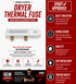 Whirlpool Thermal Fuse W10909685 — Fixes No Heat & Dryer Shutdown