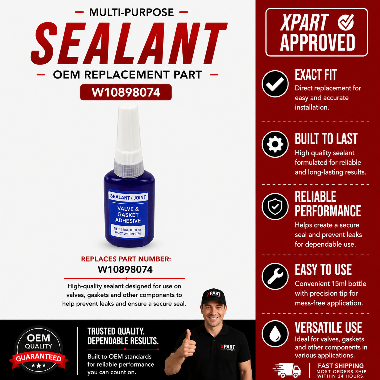 Whirlpool Thread Locker Sealant W10898074 — Secure Fasteners & Stop Vibration Loosening
