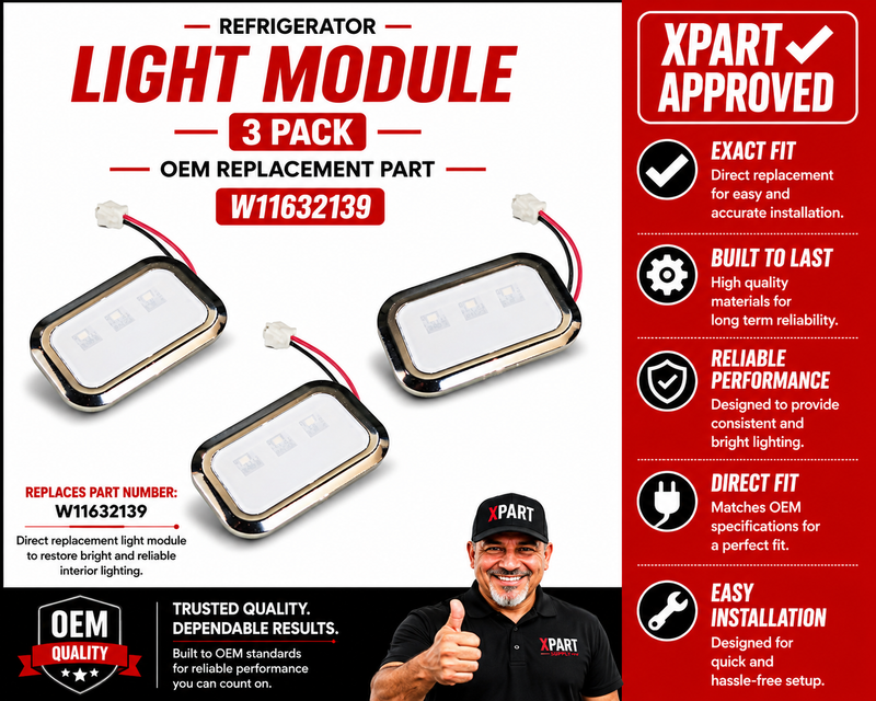 Whirlpool W11632139 LED Light Module — Fix Refrigerator Interior Lighting