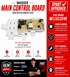 Washer main control board with Xpart approval details on a red and white background