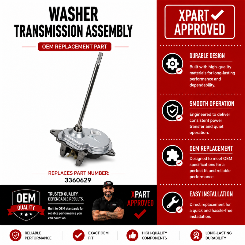 Whirlpool Washer Transmission Assembly 3360629 — Restore Agitation & Spin Function