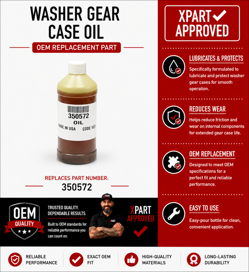 Whirlpool Washer Transmission Gearcase Oil 350572 — Restore Quiet Operation and Extend Gear Case Life