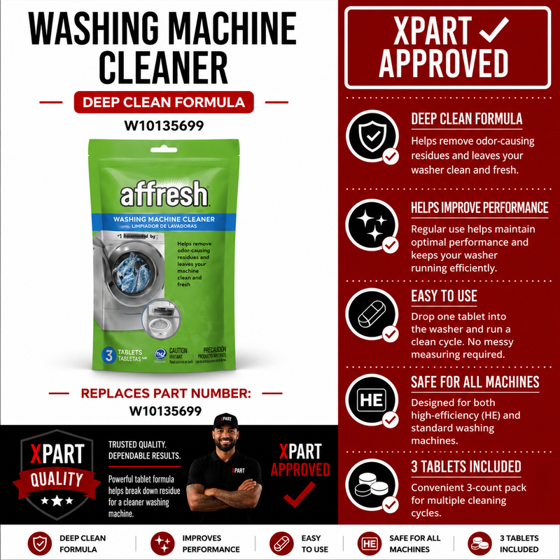 Whirlpool Washing Machine Cleaner W10135699B — Eliminate Odors and Restore Wash Performance