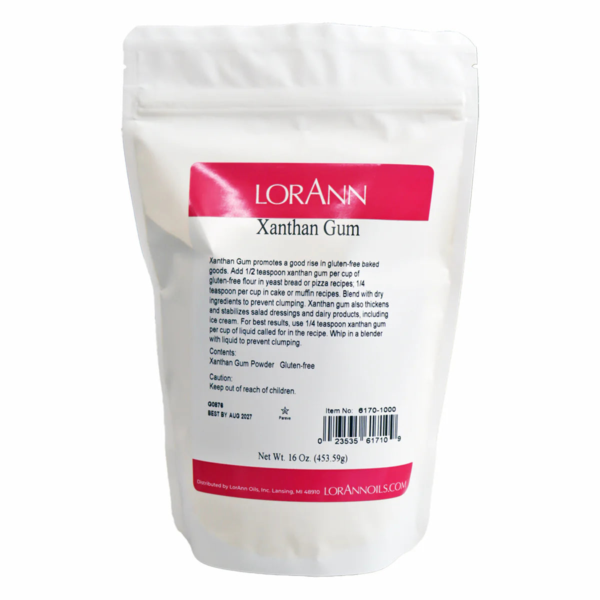 Xanthan Gum - LorAnn - 16 oz - Canadian Distribution - Ships Free Within Canada on Orders Above CAD $199