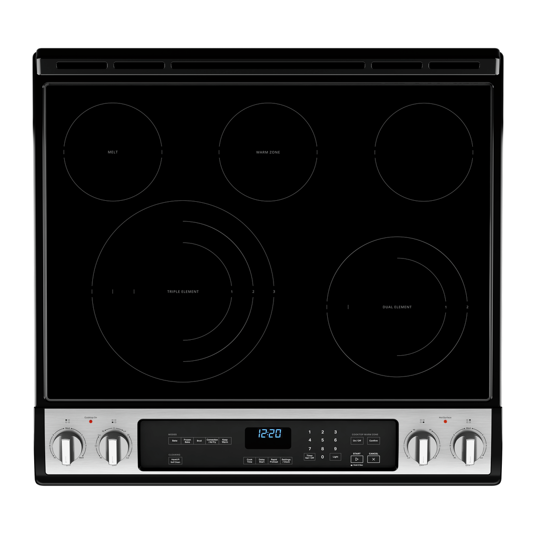 Whirlpool - 6.4 cu. ft  Electric Range in Stainless - YWEE745H0LZ