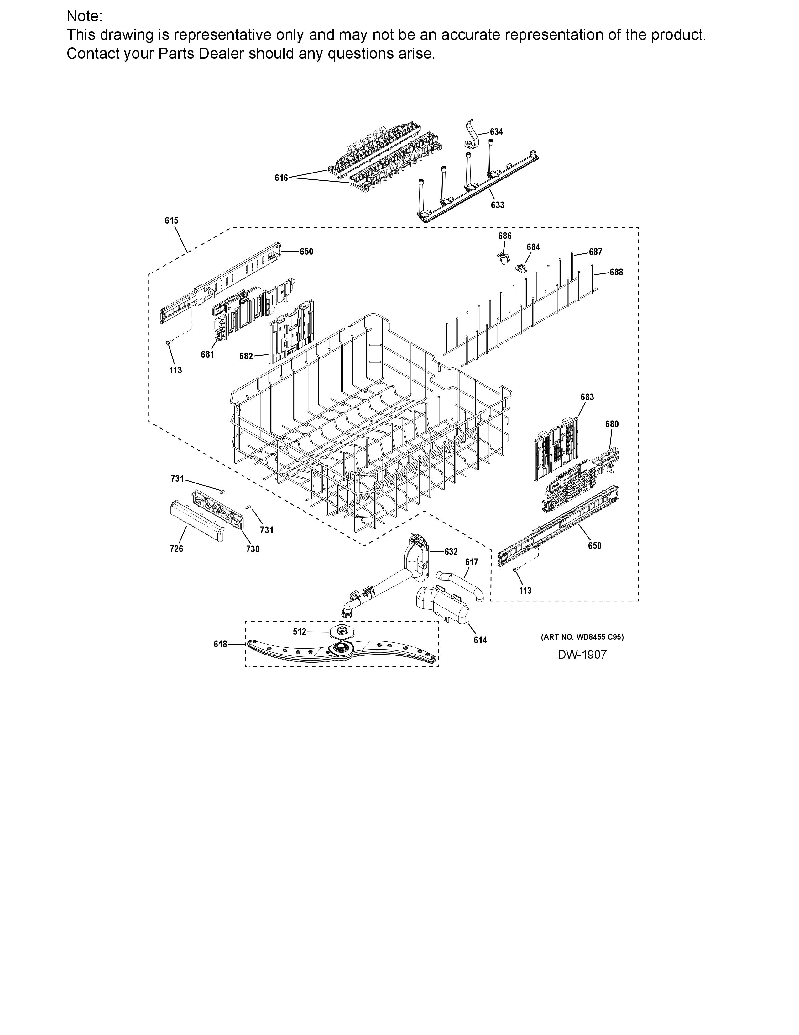 WG01A01659 Dishwasher Upper Rack - XPart Supply Ltd.