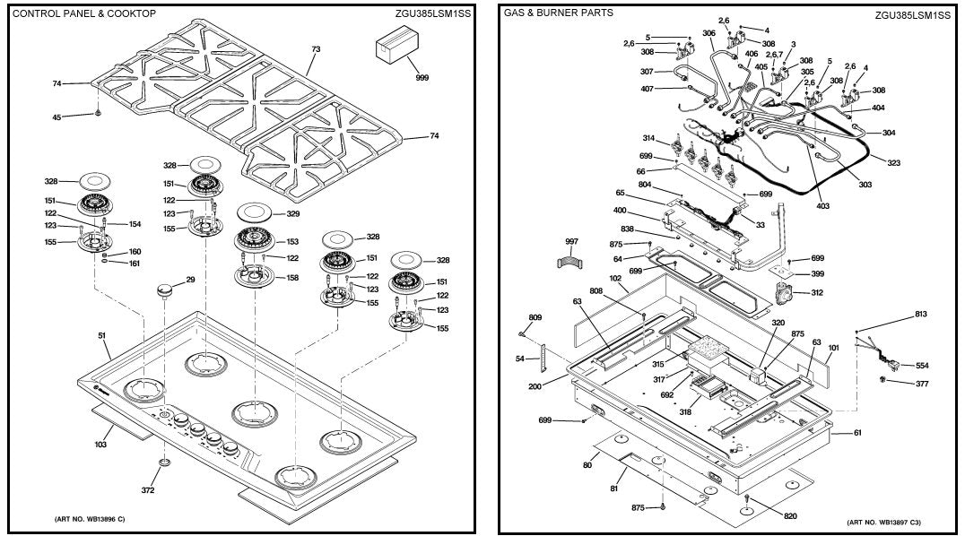 GE Range Harness Burner Box WS01F00323 (Replaces WB24K10083)