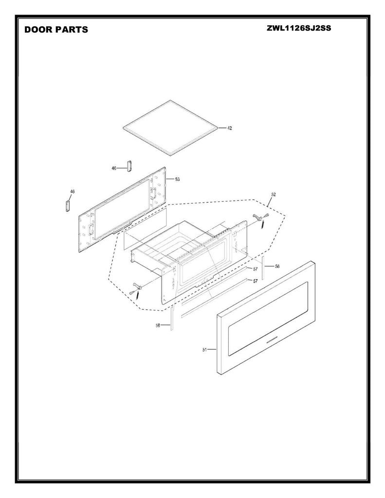 WG02L09086 Oven Door Panel Asm - XPart Supply