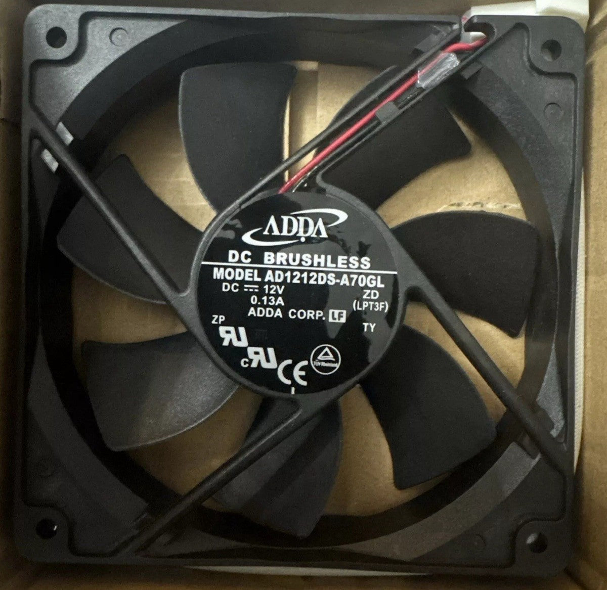12130043 fan assembly replacement black ADDA DC brushless cooling fan 12V 0.13A
