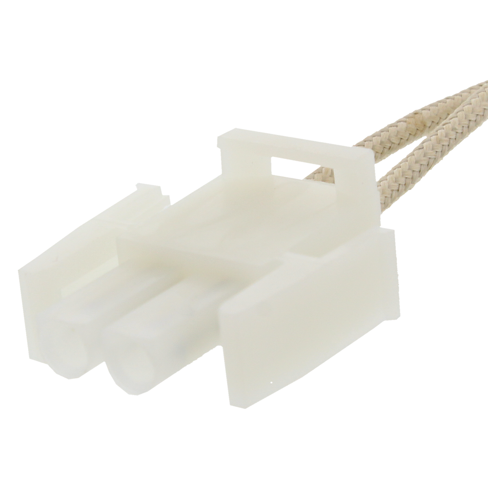 WS01F01200 oven ignitor replacement white plastic two prong connector with braided wires by XPart Supply