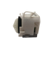 XPart Supply 00631200 dishwasher drain pump replacement white plastic drain pump unit on black background