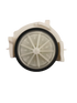 Front view of white impeller and rubber seal 00631200 dishwasher drain pump replacement for appliance repairs by XPart Supply