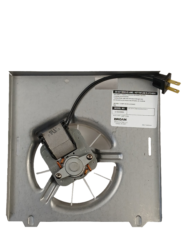 S10940969 Broan Nutone 50 CFM Exhaust Fan Motor Assembly, F650