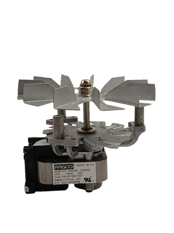 Convection fan motor with blade