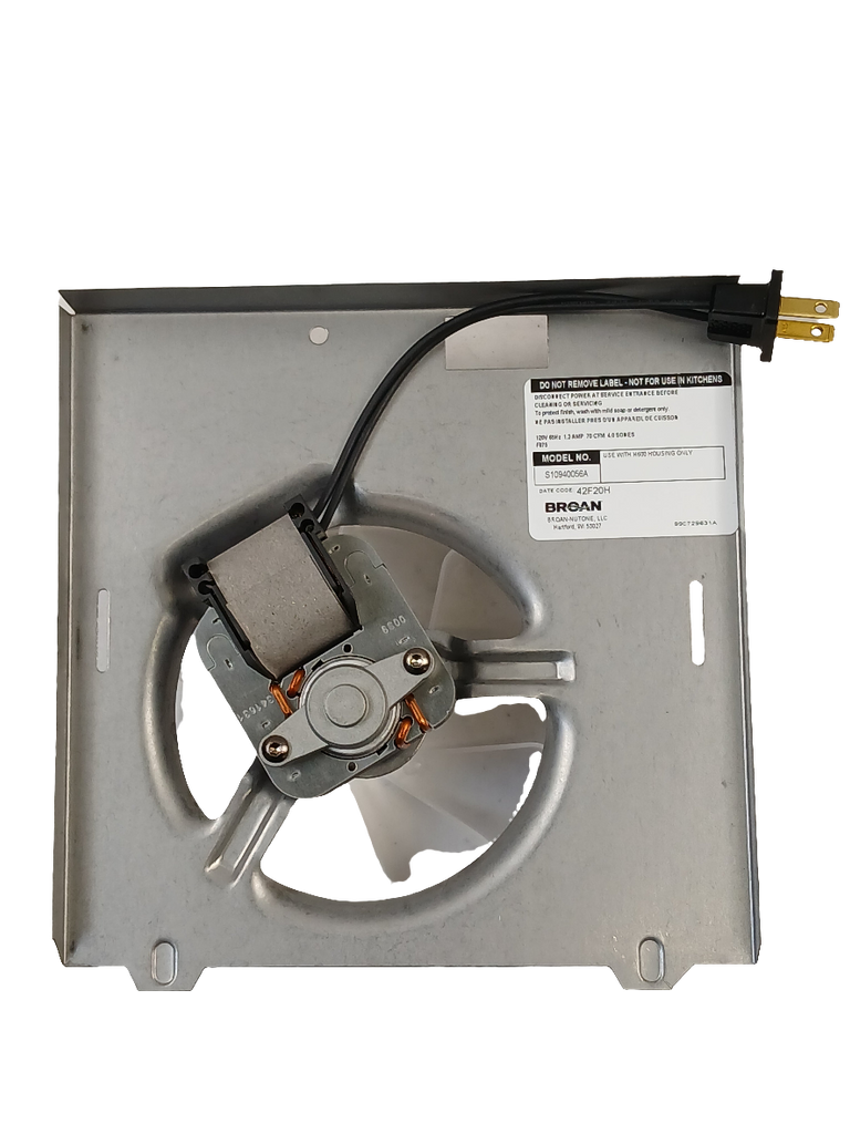 S10940056 Broan Ventilation Exhaust Fan Motor and Blade Assembly, F675