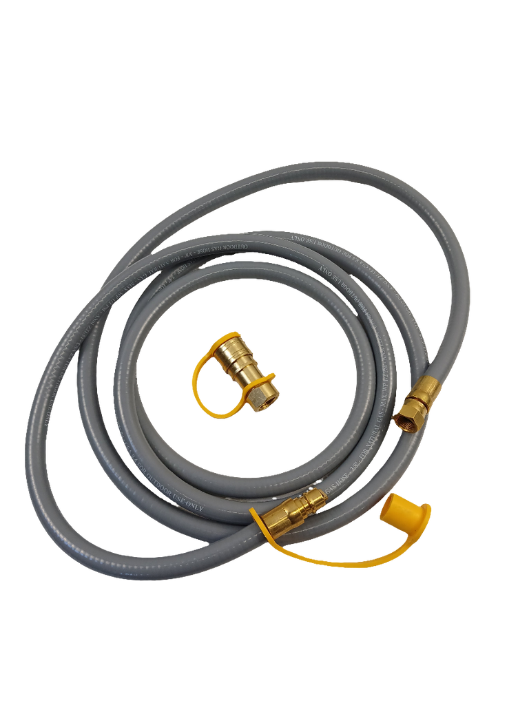 10' Natural Gas Grill Hose BBQ, 3/8" ID, QD and Swivel Ends