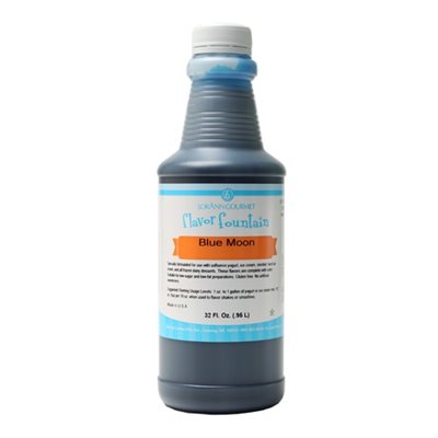 Blue Moon Flavor Fountain - 4 oz - 32 oz Bottle - Flavoring for Ice Cream, Milk Shakes, Slush, Food and Beverages - Ice Cream and Beverage Flavors - LorAnn Oils - Canadian Distribution - Ships Free Within Canada on Orders Above CAD $199