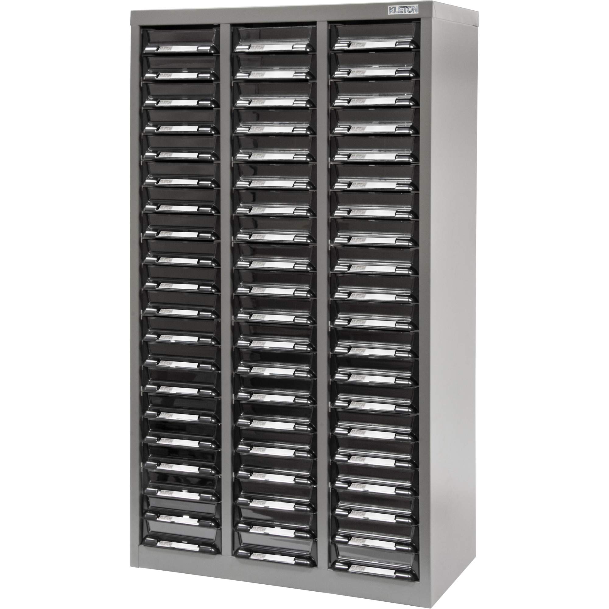 KPC-300 Parts Cabinet, Galvanized Steel, 60 Drawers, 21-3/10" x 10-2/5" x 36-9/10", Grey