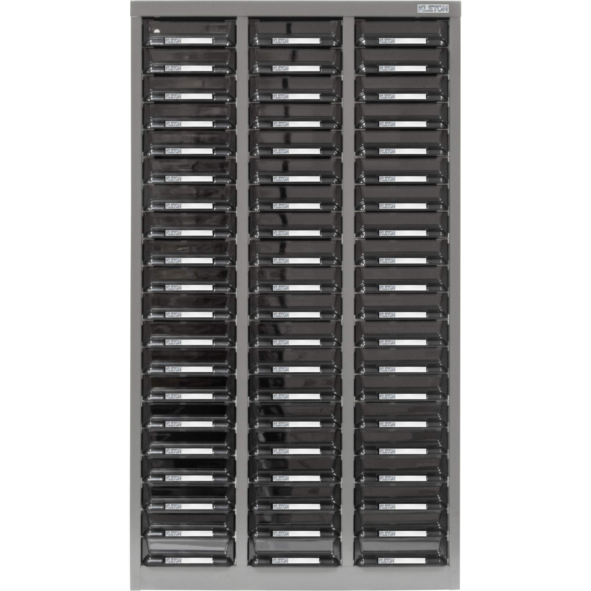 KPC-300 Parts Cabinet, Galvanized Steel, 60 Drawers, 21-3/10" x 10-2/5" x 36-9/10", Grey
