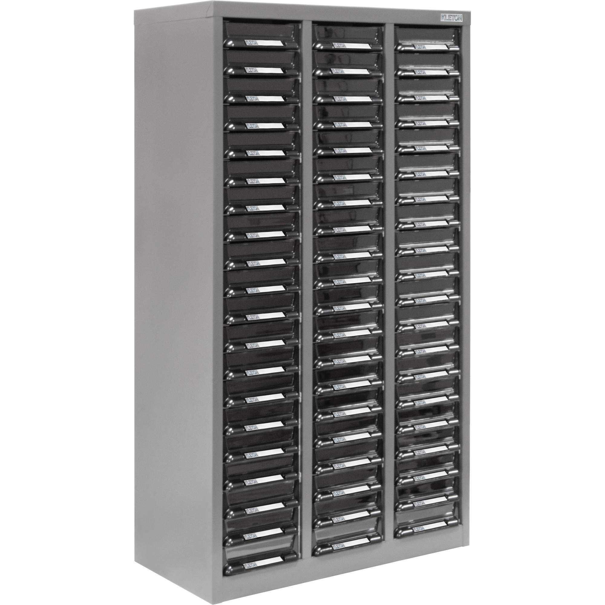 KPC-300 Parts Cabinet, Galvanized Steel, 60 Drawers, 21-3/10" x 10-2/5" x 36-9/10", Grey