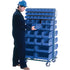 Double-Sided Mobile Bin Rack, Double-sided, 96 bins, 36" W x 24" D x 63" H