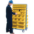 Double-Sided Mobile Bin Rack, Double-sided, 96 bins, 36" W x 24" D x 63" H
