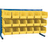 Louvered Rack with Bins, 18 Bins, 36" W x 8-1/4" D x 22" H