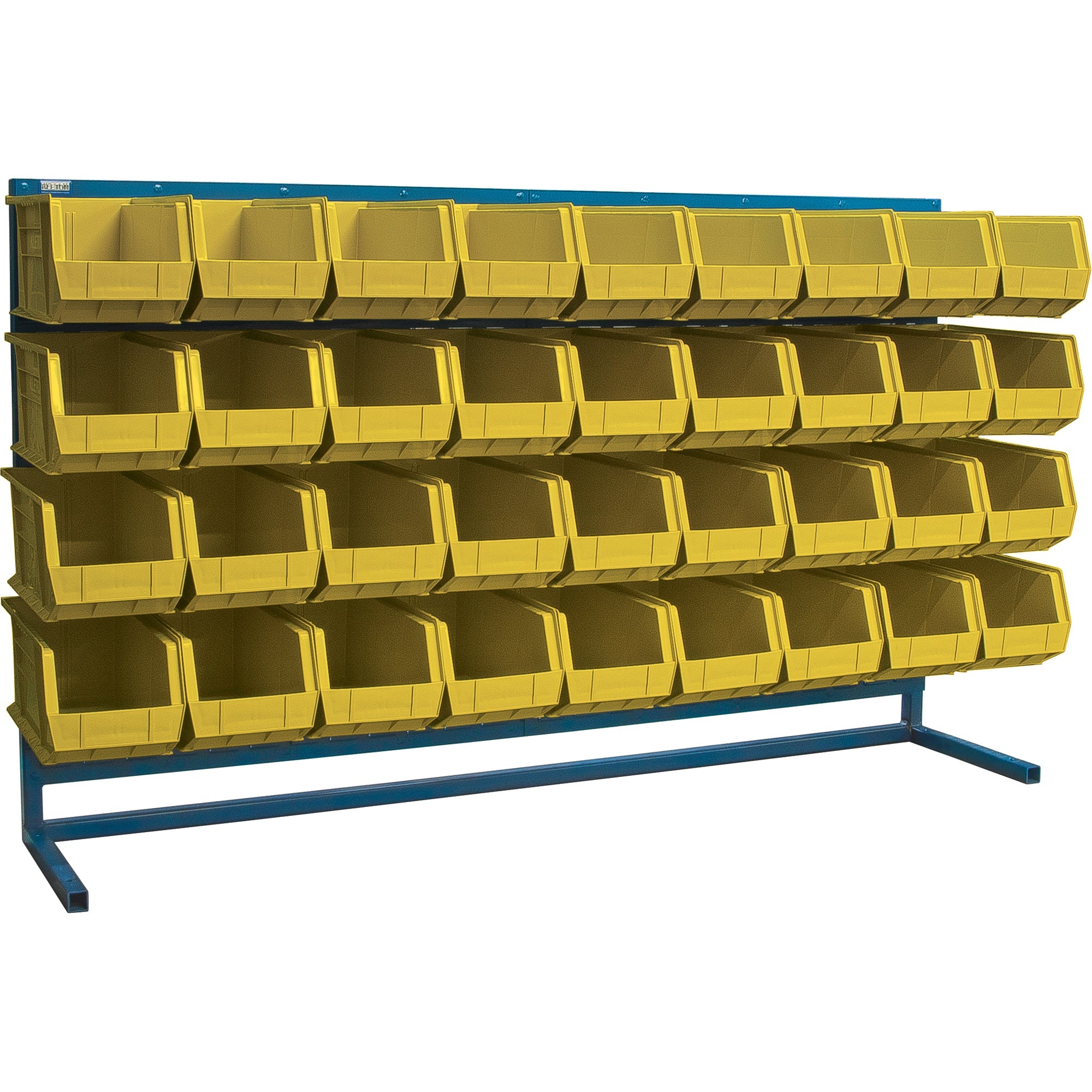 Louvered Rack with Bins, 36 Bins, 72" W x 15" D x 40" H