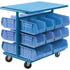Bin Cart with Bins, Double-sided, 20 bins, 24" W x 38-1/2" D x 36-1/2" H