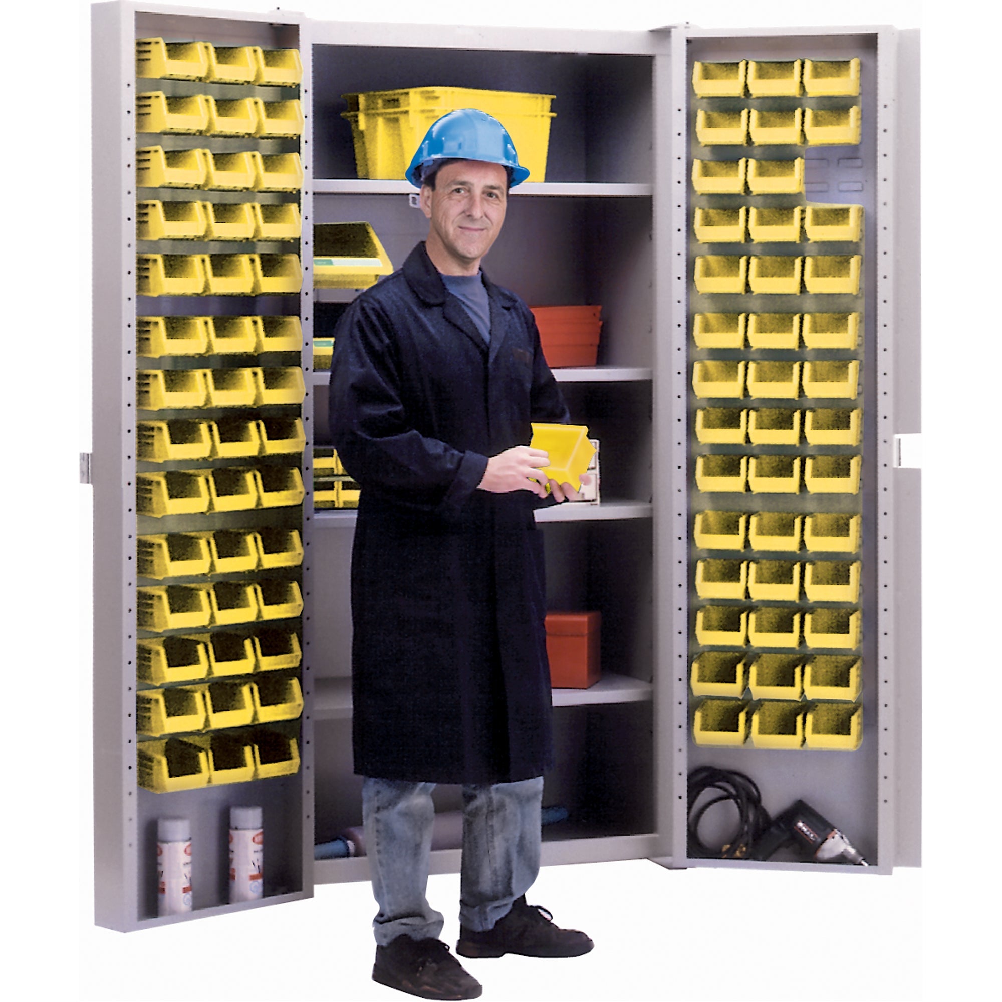 Deep-Door Combination Cabinet, 38" W x 24" D x 72" H, 4 Shelves