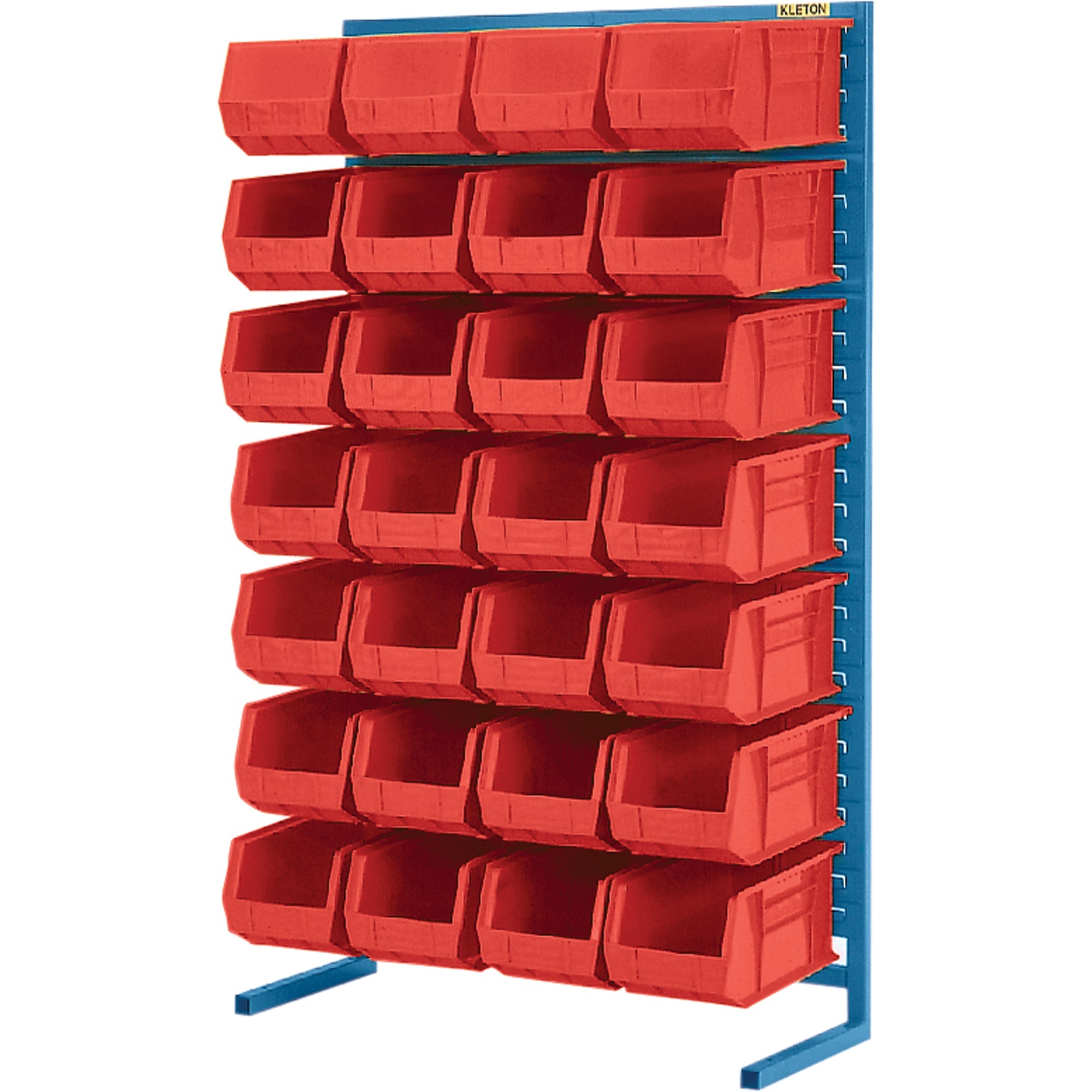 Single-Sided Stationary Bin Rack, 36" W x 12" D x 61" H, 28 Bins