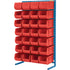 Single-Sided Stationary Bin Rack, 36" W x 12" D x 61" H, 28 Bins