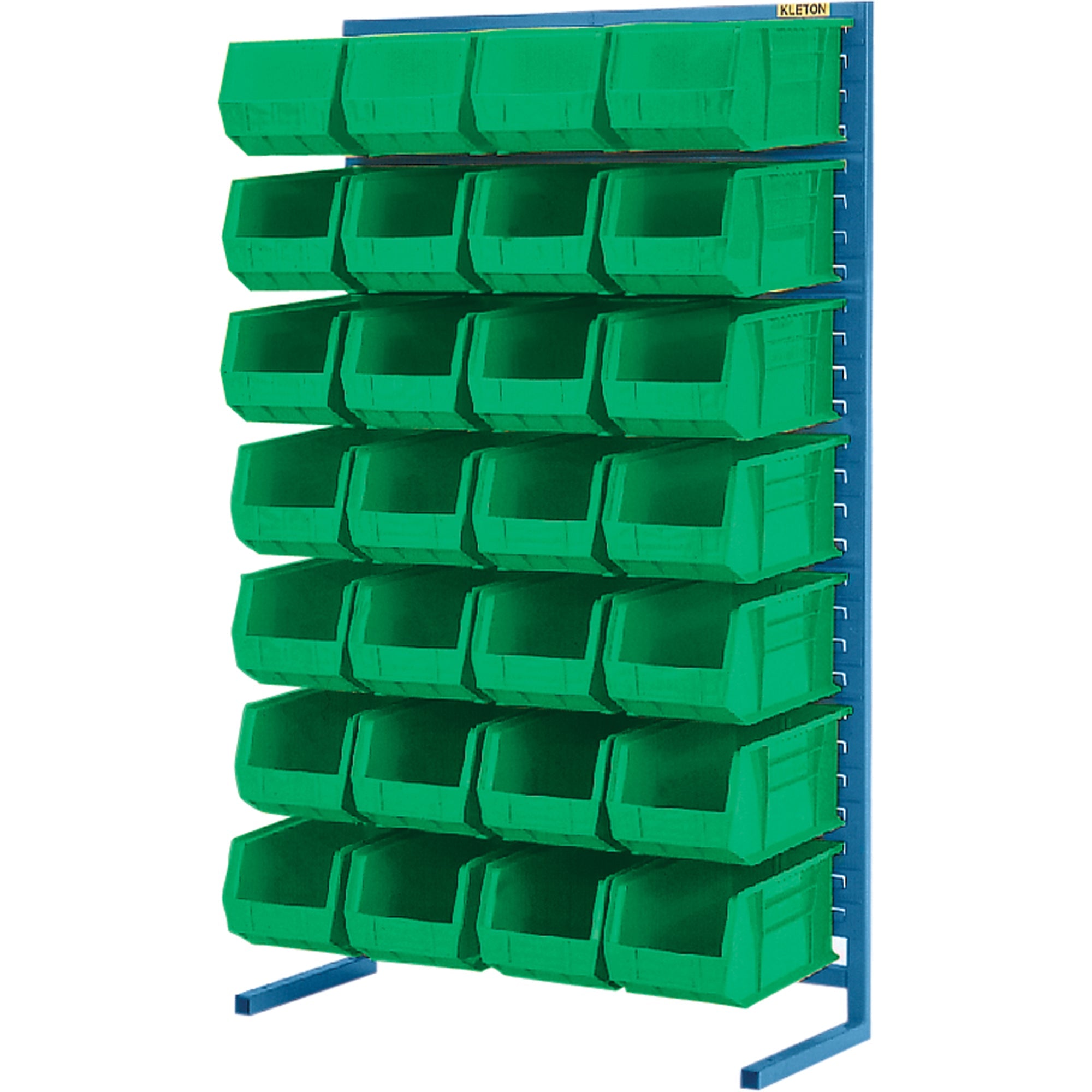 Single-Sided Stationary Bin Rack, 36" W x 12" D x 61" H, 28 Bins