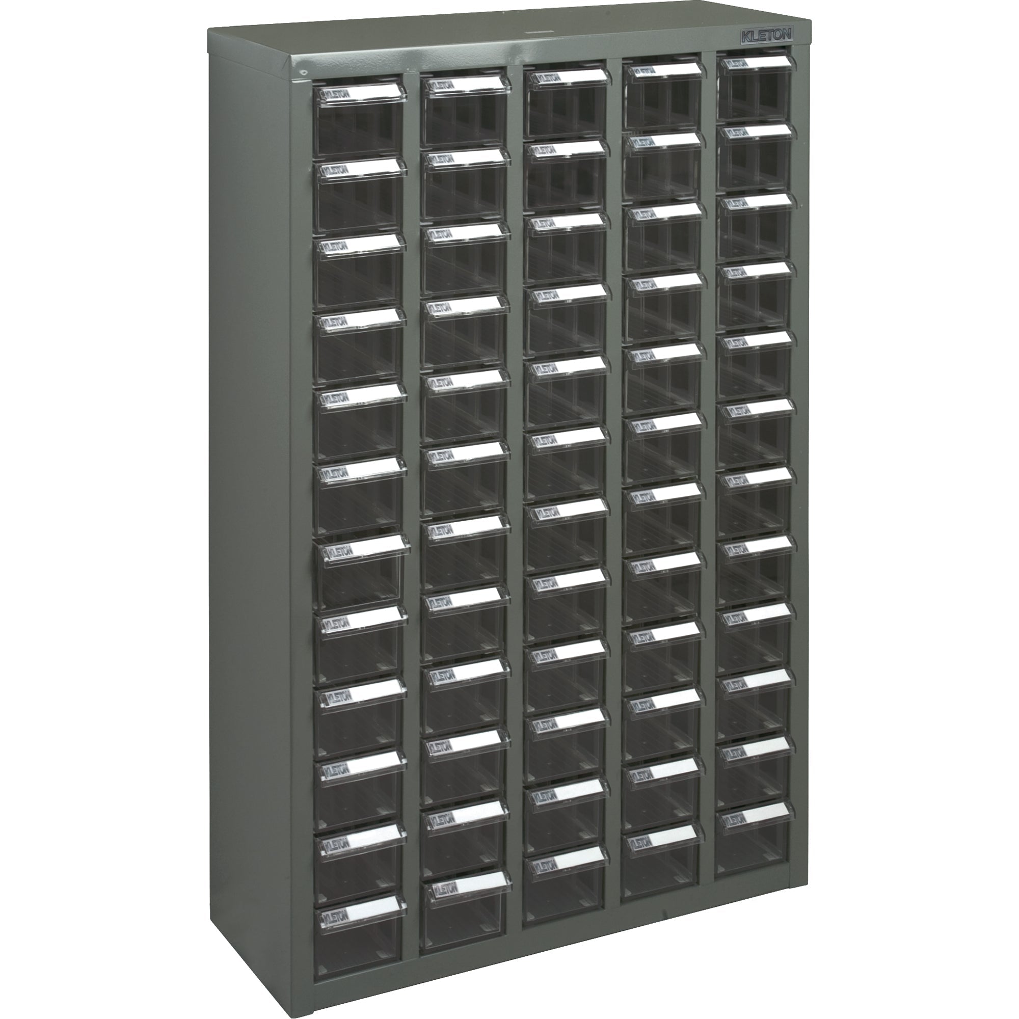 KPC-500 Parts Cabinet, Galvanized Steel, 60 Drawers, 22-3/5" x 8-7/10" x 36-9/10", Grey