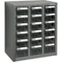 KPC-600 Parts Cabinet, Galvanized Steel, 18 Drawers, 13-9/10" x 8-7/10" x 16-3/10", Grey