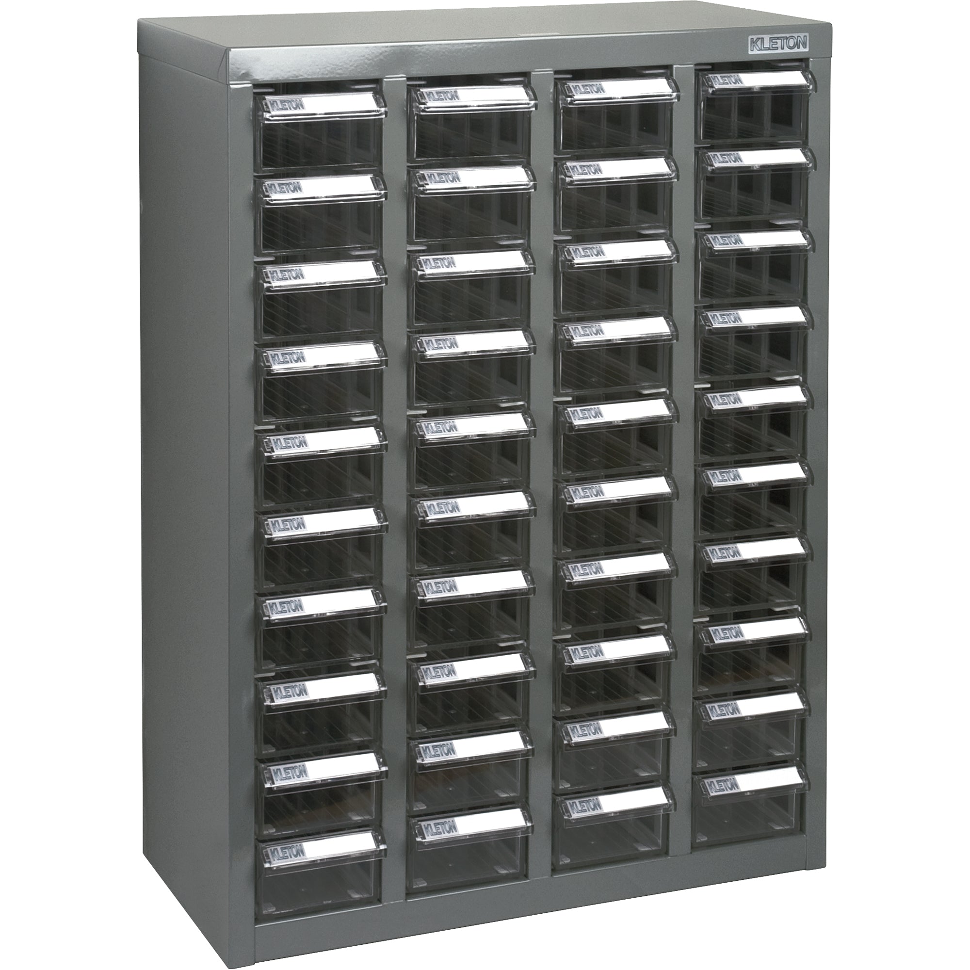 KPC-600 Parts Cabinet, Galvanized Steel, 40 Drawers, 18-3/10" x 8-7/10" x 25-3/10", Grey